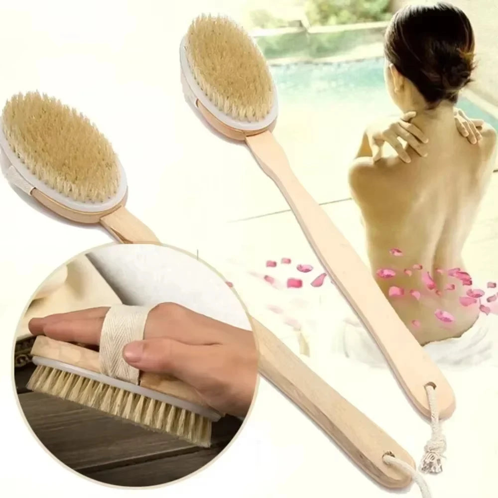 Natural Bristles Back Scrubber