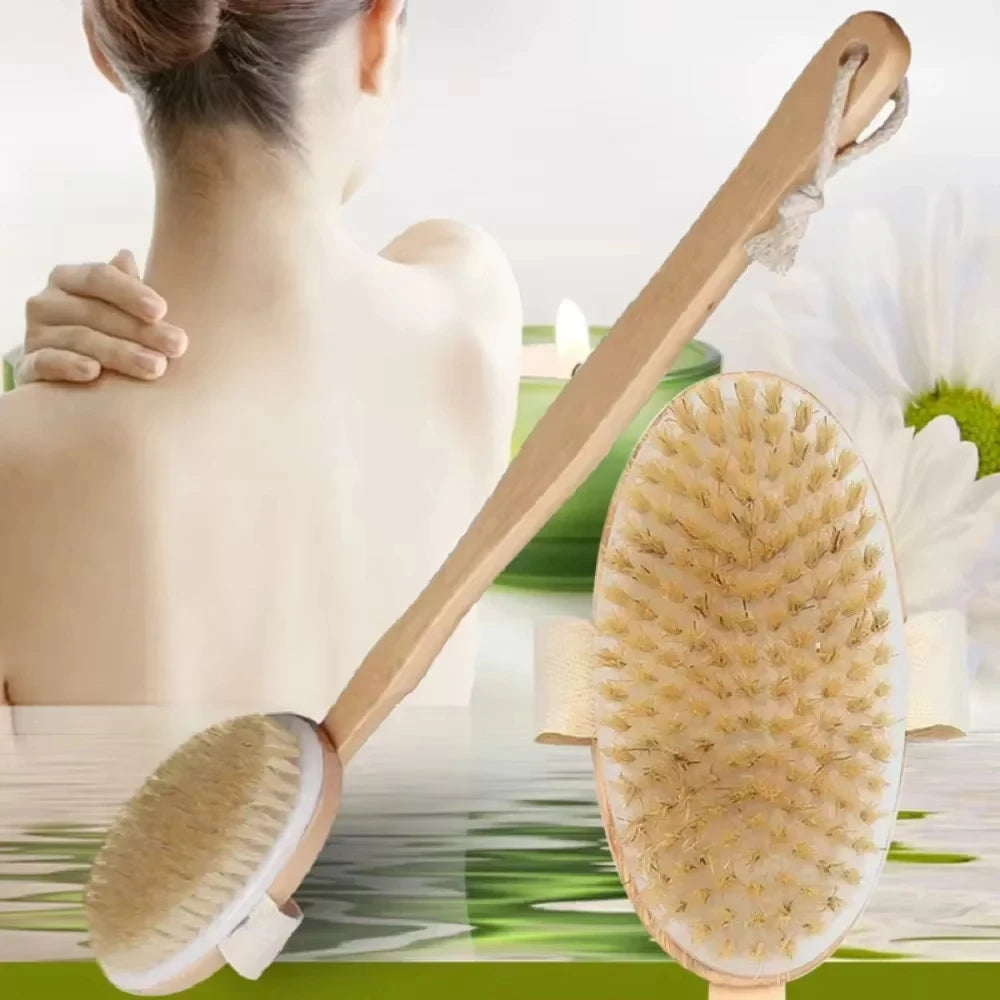 Natural Bristles Back Scrubber